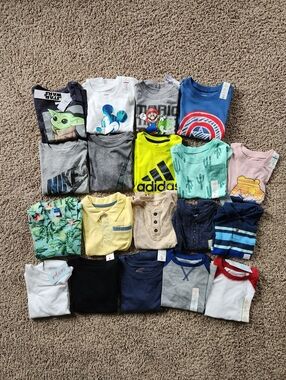 Bundle Of 19 Toddler Boy Short Sleeved Shirts Size 4t/4 NWT